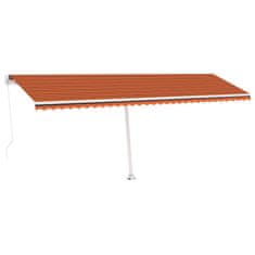 Vidaxl Volně stojící ručně zatahovací markýza 600x300 cm oranžovohnědá