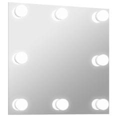Vidaxl Nástěnné zrcadlo s LED osvětlením čtvercové sklo