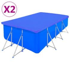 Vidaxl Krycí plachty na bazén 2 ks PE obdélníkové 90 g/m2 394 x 207 cm