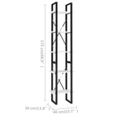 Vidaxl Knihovna s 5 policemi bílá 40 x 30 x 175 cm dřevotříska