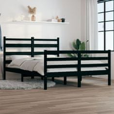 shumee Rám postele masivní borovice 120 x 200 cm černý