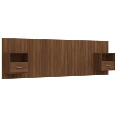Greatstore Čelo postele se skříňkami hnědý dub kompozitní dřevo
