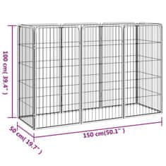 Petromila 8panelová ohrádka pro psy černá 50 x 100 cm práškovaná ocel
