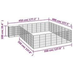 Petromila 34panelová ohrádka pro psy černá 50 x 100 cm práškovaná ocel