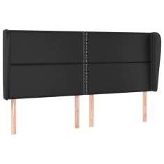 Vidaxl Čelo postele typu ušák černé 183x23x118/128 cm umělá kůže