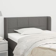 Greatstore Čelo postele typu ušák tmavě šedé 93x16x78/88 cm textil