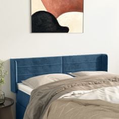 Greatstore Čelo postele typu ušák tmavě modrá 147x16x78/88 cm samet