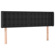 Greatstore Čelo postele s LED černé 147 x 16 x 78/88 cm umělá kůže