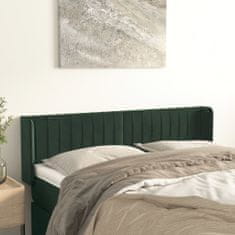 Greatstore Čelo postele typu ušák tmavě zelená 147x16x78/88 cm samet