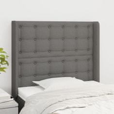 Greatstore Čelo postele typu ušák tmavě šedé 103x16x118/128 cm textil