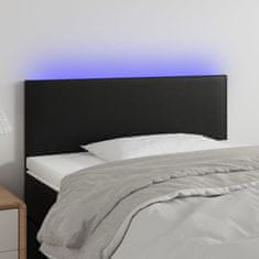 Vidaxl Čelo postele s LED černé 90x5x78/88 cm umělá kůže