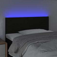 Greatstore Čelo postele s LED černé 90x5x78/88 cm textil