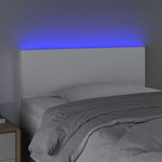 Greatstore Čelo postele s LED bílé 80 x 5 x 78/88 cm umělá kůže