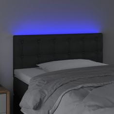 Greatstore Čelo postele s LED černé 90x5x78/88 cm umělá kůže