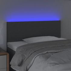 Greatstore Čelo postele s LED tmavě šedé 100x5x78/88 cm textil