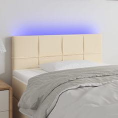 Vidaxl Čelo postele s LED krémové 80 x 5 x 78/88 cm textil