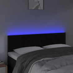 Greatstore Čelo postele s LED černé 144x5x78/88 cm samet