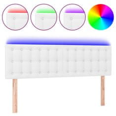 Greatstore Čelo postele s LED bílé 144x5x78/88 cm umělá kůže