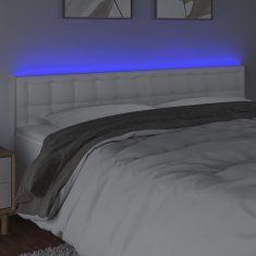 Greatstore Čelo postele s LED bílé 160x5x78/88 cm umělá kůže