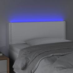 Greatstore Čelo postele s LED bílé 80 x 5 x 78/88 cm umělá kůže