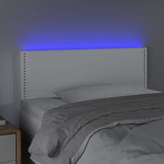 Greatstore Čelo postele s LED bílé 100x5x78/88 cm umělá kůže