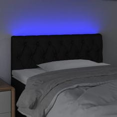 Greatstore Čelo postele s LED černé 90 x 7 x 78/88 cm textil