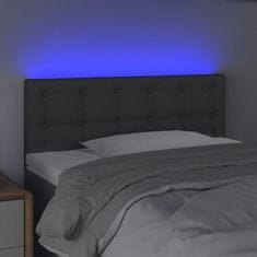 Greatstore Čelo postele s LED tmavě šedé 80 x 5 x 78/88 cm textil