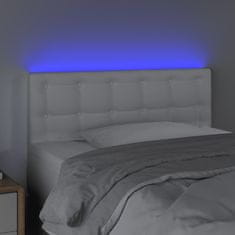 Greatstore Čelo postele s LED bílé 80 x 5 x 78/88 cm umělá kůže