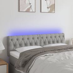 Vidaxl Čelo postele s LED světle šedé 160 x 7 x 78/88 cm textil