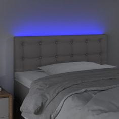 Greatstore Čelo postele s LED šedé 90x5x78/88 cm umělá kůže