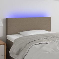 Vidaxl Čelo postele s LED taupe 100x5x78/88 cm textil