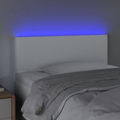 Greatstore Čelo postele s LED bílé 90x5x78/88 cm umělá kůže