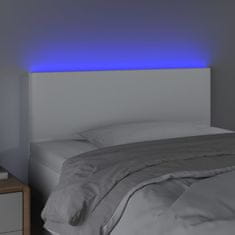 Vidaxl Čelo postele s LED bílé 100x5x78/88 cm umělá kůže