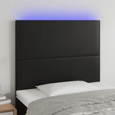 Greatstore Čelo postele s LED černé 80x5x118/128 cm umělá kůže