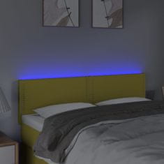 Greatstore Čelo postele s LED zelené 144x5x78/88 cm textil