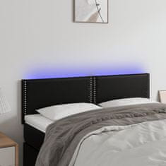 Greatstore Čelo postele s LED černé 144x5x78/88 cm umělá kůže