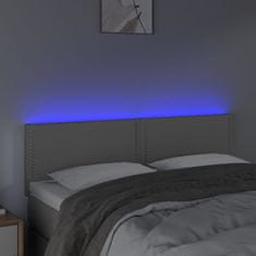 Greatstore Čelo postele s LED šedé 144x5x78/88 cm umělá kůže