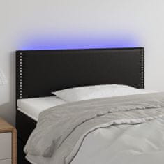 Greatstore Čelo postele s LED černé 90x5x78/88 cm umělá kůže