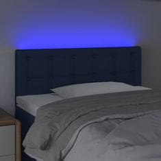 Greatstore Čelo postele s LED modré 90x5x78/88 cm textil