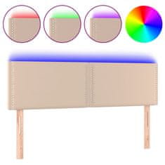 Greatstore Čelo postele s LED cappuccino 144x5x78/88 cm umělá kůže