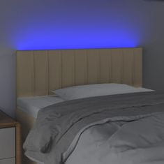 Greatstore Čelo postele s LED krémové 100x5x78/88 cm textil