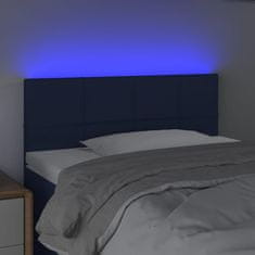 Greatstore Čelo postele s LED modré 90x5x78/88 cm textil