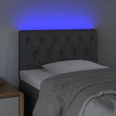 Vidaxl Čelo postele s LED světle šedé 80 x 7 x 78/88 cm textil