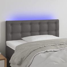 Greatstore Čelo postele s LED šedé 80 x 5 x 78/88 cm umělá kůže