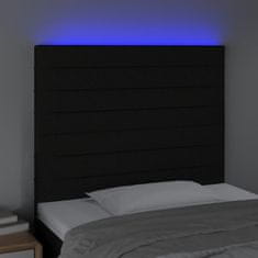 Greatstore Čelo postele s LED černé 80x5x118/128 cm textil