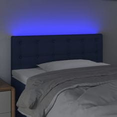 Greatstore Čelo postele s LED modré 100x5x78/88 cm textil