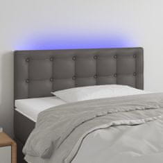 Greatstore Čelo postele s LED šedé 100x5x78/88 cm umělá kůže