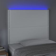 Greatstore Čelo postele s LED bílé 80x5x118/128 cm umělá kůže