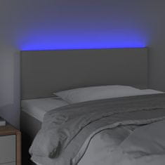 Vidaxl Čelo postele s LED šedé 100x5x78/88 cm umělá kůže