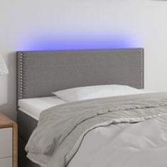 Vidaxl Čelo postele s LED tmavě šedé 80 x 5 x 78/88 cm textil